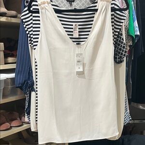 Ann Taylor Cream Sleeveless Tank Top